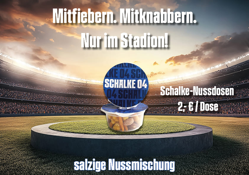 Mitfiebern. Mitknabbern. Nur im Stadion. Unsere Salzige Nussmischung.